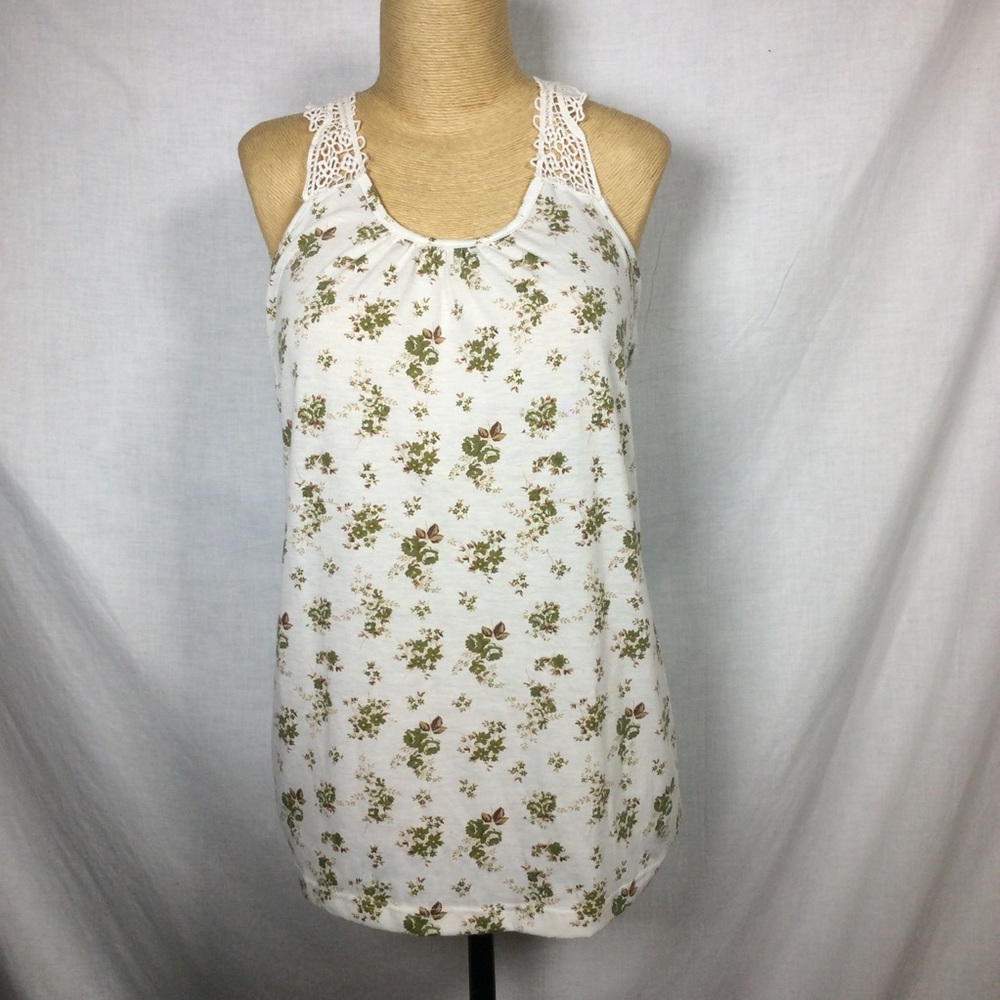 Agenda Women’s Green/Brown Floral Tank Top